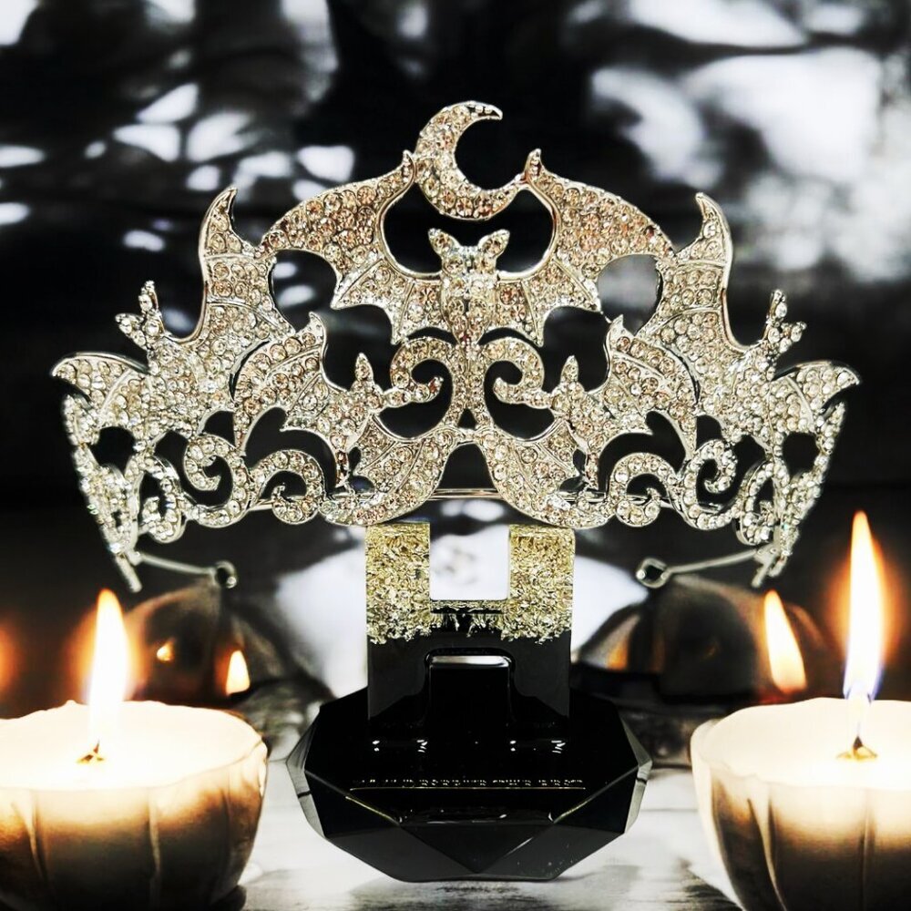 Vampire Bat Crown, Crystal crown, Witch crown, Evil queen crown, Silver crown